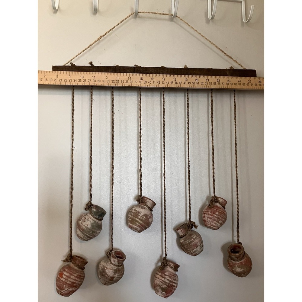 Rustic Hanging Clay Pots Wall Décor Mini Marks Southwest Farmhouse - Picture 5 of 6